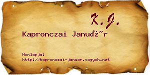 Kapronczai Január névjegykártya